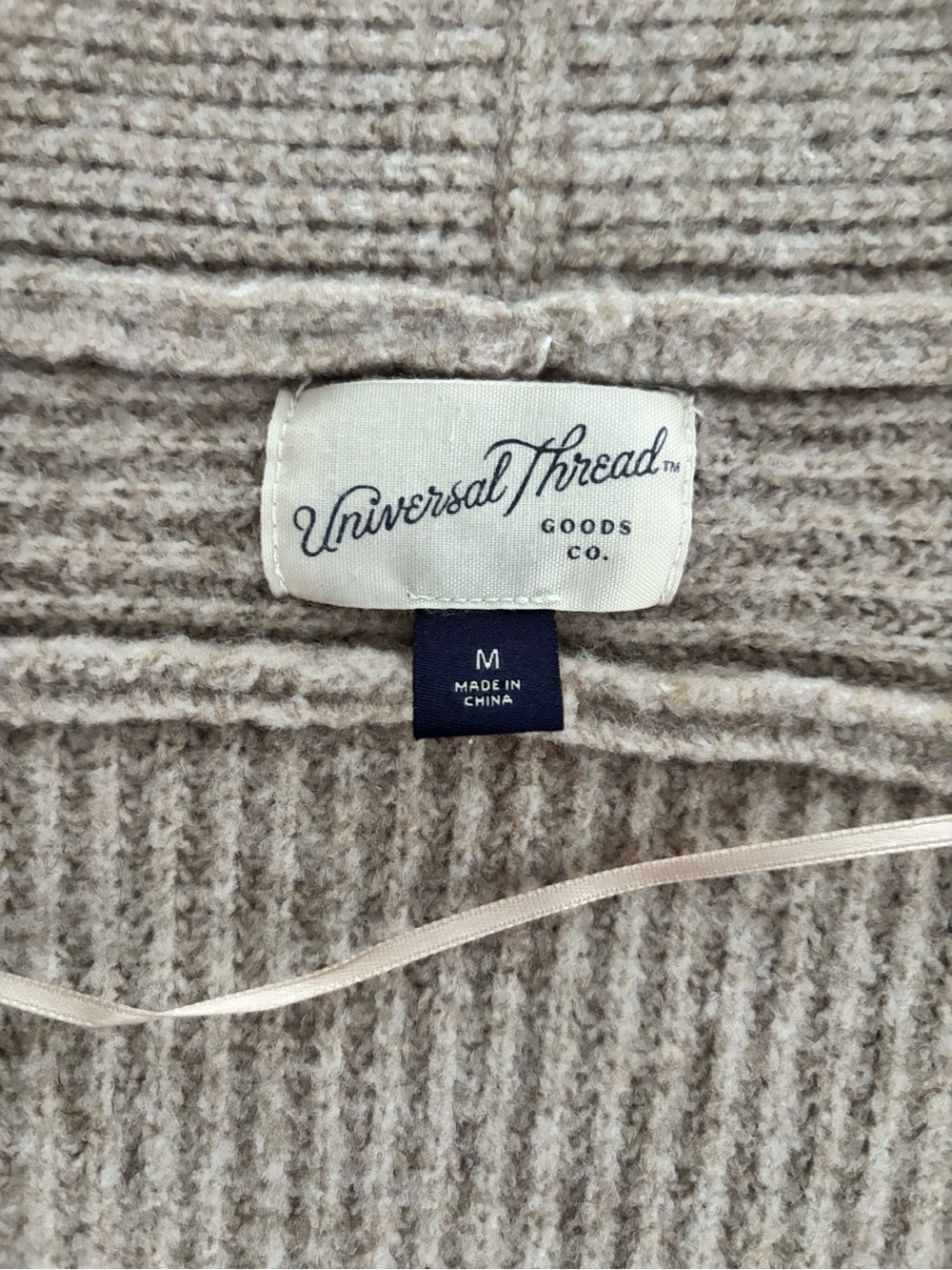 Universal Thread Taupe Open-Front Ribbed Cardigan - Picture 3 of 3